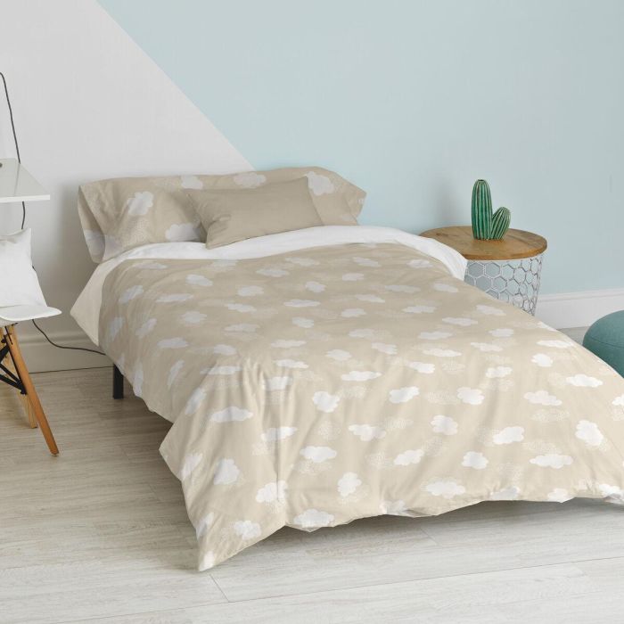 Juego de funda nórdica HappyFriday Basic Kids Beige Cama de 105 2 Piezas 4 Juego de funda nórdica HappyFriday Basic Kids Beige Cama de 105 2 Piezas 4