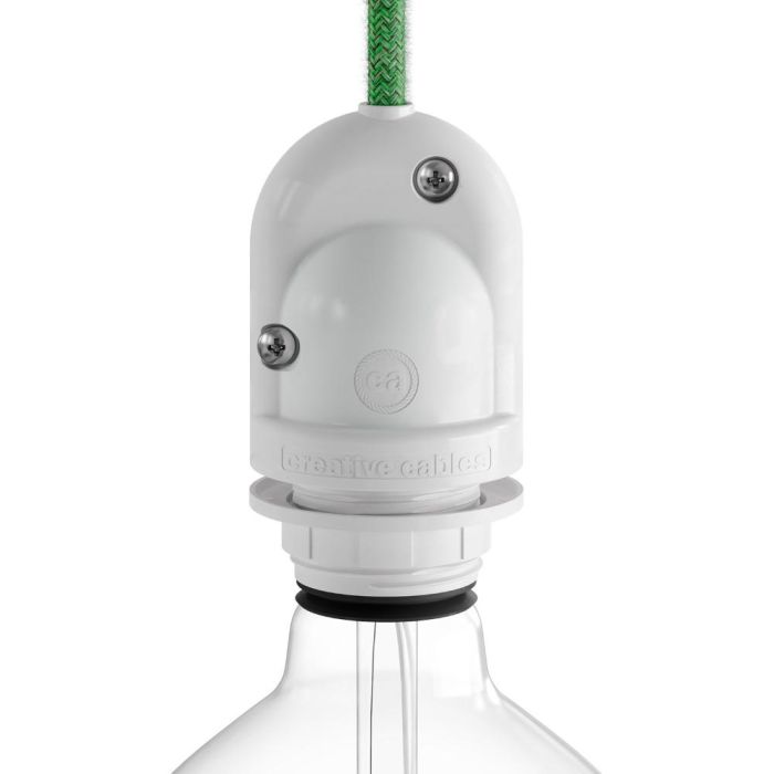 Portalámparas para exterior E27 blanco IP65, termoplástico, con gel aislante y conexión con tornillos 0 Portalámparas para exterior E27 blanco IP65, termoplástico, con gel aislante y conexión con tornillos 0
