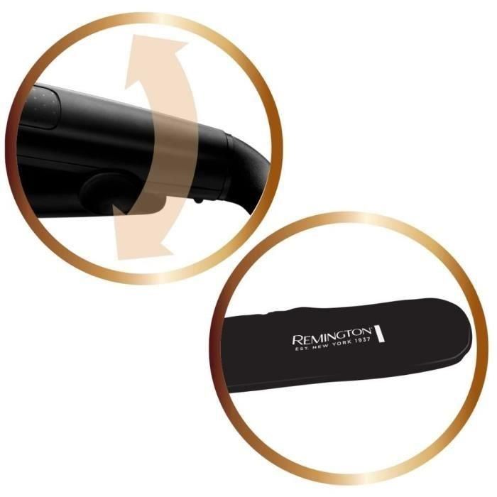 Remington Plancha de Pelo Eclat Brillance S6308, Cerámica, Turmalina Iónica con Titanio, 8 Ajustes de Temperatura 150-230°C, Placas de 110 mm, Negro con Placas Doradas 3