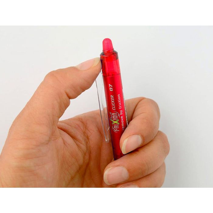 Boligrafo Pilot Frixion Clicker Borrable 0,7 mm Punta Media Rojo En Blister 4