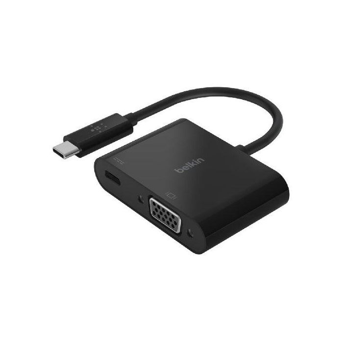 Adaptador Belkin Usb-C A Vga Con Adaptador De Carga Negro