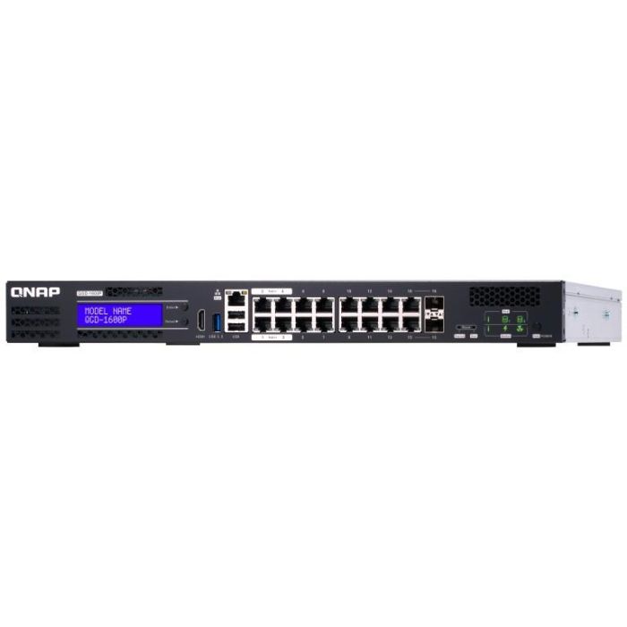 QNAP QGD-1600P Switch PoE Gestionado Gigabit Ethernet 16+4 Puertos Montaje en Rack 1U 2
