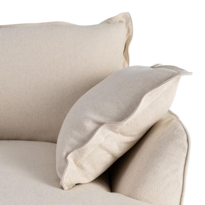 Sillón Beige Madera / Tejido Salón 115 X 109 X 97 cm