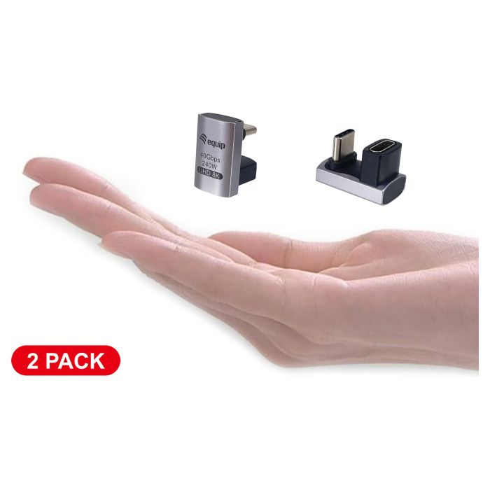 EQUIP Adaptador USB 4.0 a USB-C 40Gbps, 240W PD, Negro Gris (Pack 2) 3