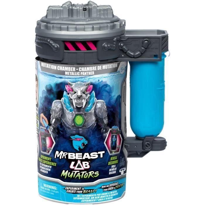 Moose Toys MOO0630996247181 Figura Mutators Panthere Cámara de Mutación Translúcida MR Beast LAB - Realiza un Experimento, Crea tu Criatura