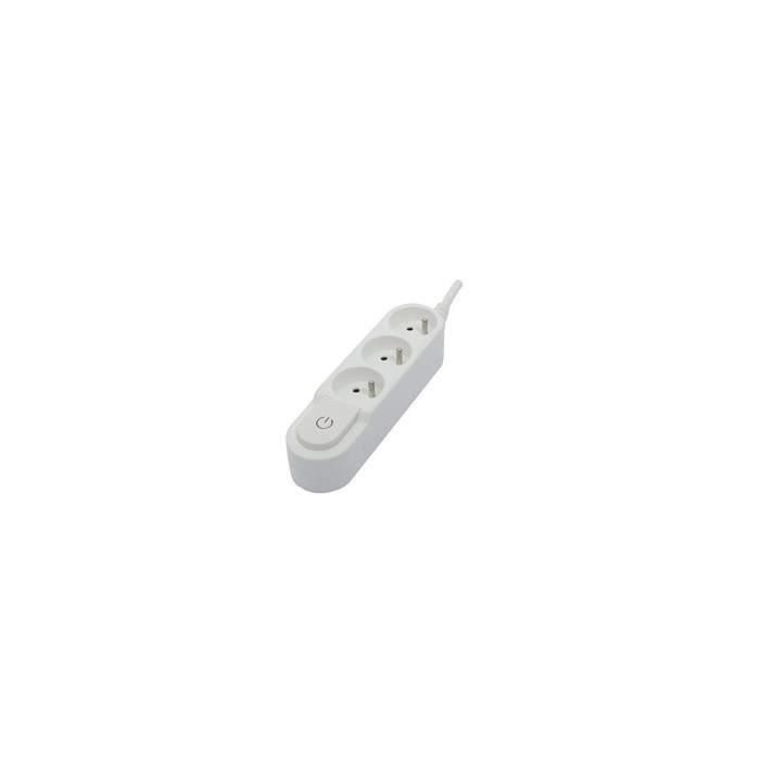 CHACON Regleta 3 tomas de corriente 16 A con interruptor, cable de 1,5 m HO5VV-F 3x1,5 mm² blanco 2