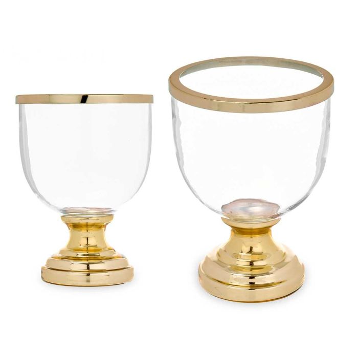 Portavela Copa Grande Dorada Giftdecor 17.3x23.5x17.3 cm, Cristal y Acero, Oro (6 Unidades) Portavela Copa Grande Dorada Giftdecor 17.3x23.5x17.3 cm, Cristal y Acero, Oro (6 Unidades)