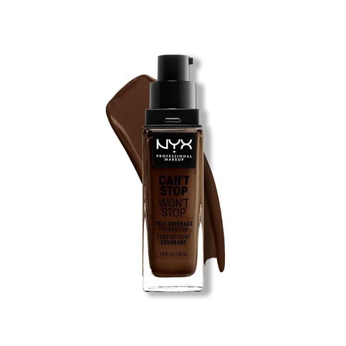NYX Professional Make Up CAN'T STOP WON'T STOP Base Maquillaje Fluida Alta Cobertura Mate 24h Control Brillos Todo Tipo Pieles Tono Deep Ebony 30 ml NYX Professional Make Up CAN'T STOP WON'T STOP Base Maquillaje Fluida Alta Cobertura Mate 24h Control Brillos Todo Tipo Pieles Tono Deep Ebony 30 ml