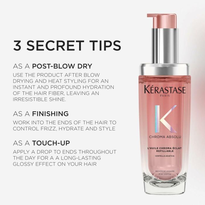 Kerastase Chroma Absolu Aceite Sublimador Radiante Recargable 75 ml para Cabellos Teñidos 1 Kerastase Chroma Absolu Aceite Sublimador Radiante Recargable 75 ml para Cabellos Teñidos 1