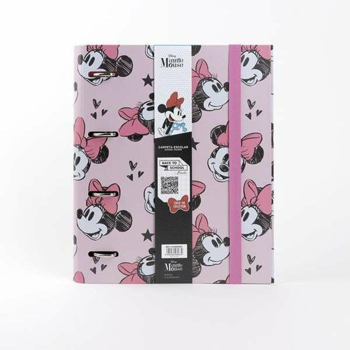 Carpeta de anillas Minnie Mouse Blanco Multicolor A4 5