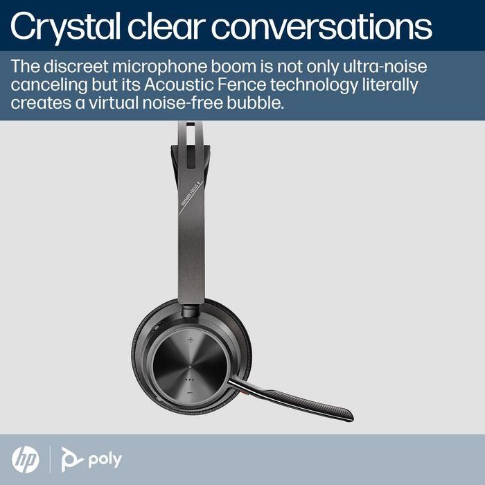 HP Voyager Focus 2 Microsoft Teams Certified USB-C-C Headset +USB-C/A Adapter +Charging Stand 5 HP Voyager Focus 2 Microsoft Teams Certified USB-C-C Headset +USB-C/A Adapter +Charging Stand 5