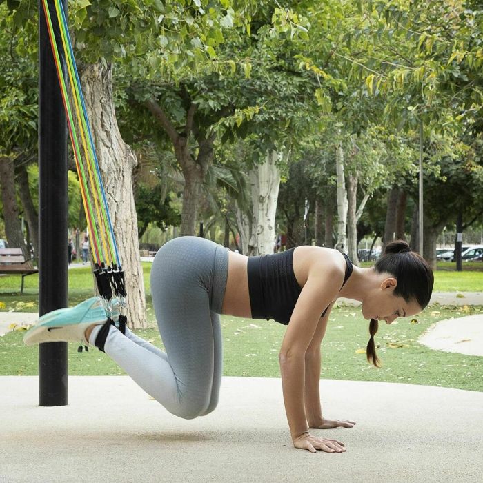 Pack Tabla de Flexiones Push-Up y Set de Bandas de Resistencia con Accesorios y Guía de Ejercicios InnovaGoods 29