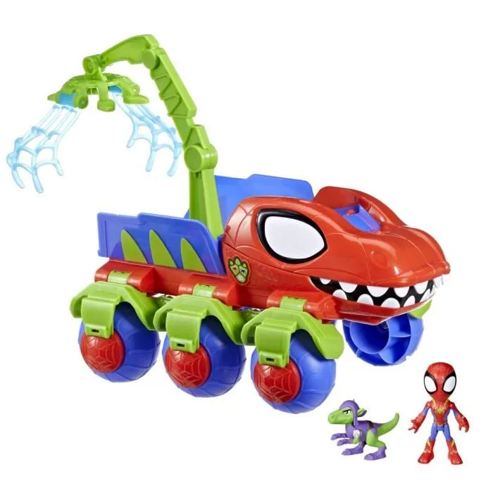 Hasbro Spidey Dino Webs Grúa Arácnida F9480 Marvel Figura de Acción y Vehículo de Dinosaurio 1