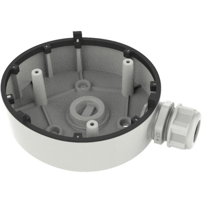 Hikvision DS-1280ZJ-TR12 Caja de Conexiones para Exterior, Soporte de Pared de Aluminio Resistente al Agua Blanco