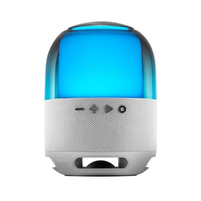 Mars Gaming Altavoz Bluetooth MS-FLOW 15W 5.3 Blanco con Iluminación RGB 360° y Lector MicroSD