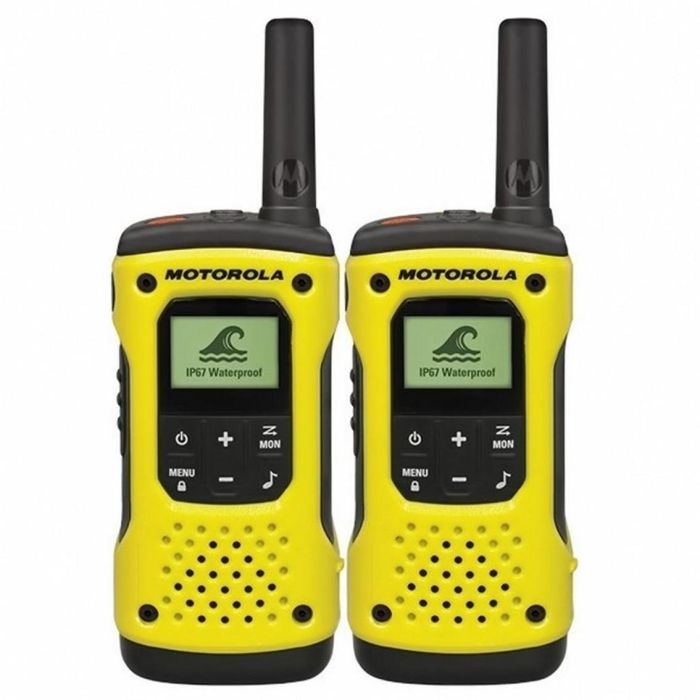 Motorola T92 H2O Walkie Talkie Banda PMR Alcance 10km IP67 Resistente al Agua Negro Amarillo