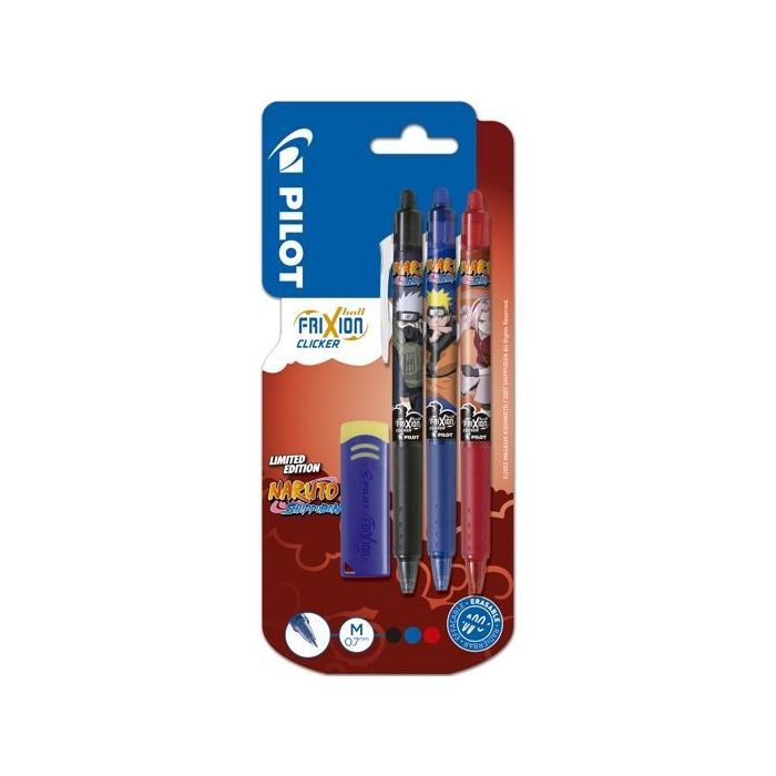 Pilot Bolígrafo Tinta Borrable Naruto Frixion Clicker 0.7 + Borrador C-Surtidos Blíster 4 Ud Pilot Bolígrafo Tinta Borrable Naruto Frixion Clicker 0.7 + Borrador C-Surtidos Blíster 4 Ud