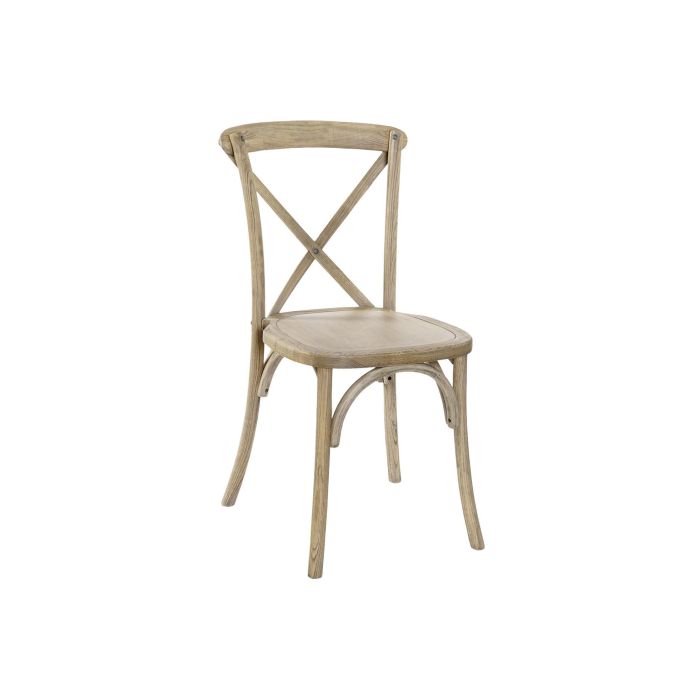 DKD Home Decor Silla Alpino Crossback Apilable de Olmo y Madera Natural 41x89x50 cm (2 Unidades)