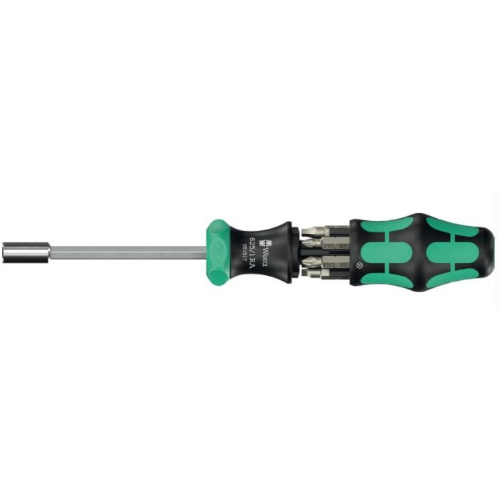 Wera 05051518001 Kraftform Kompakt 27 RA 2 - Destornillador Múltiple con Portabrocas Magnético y Portabits, Acero Inoxidable