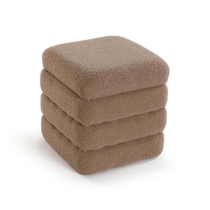 Puf Cuadrado Teddy Marron Almacenaje Versa 40X42CM Puf Cuadrado Teddy Marron Almacenaje Versa 40X42CM