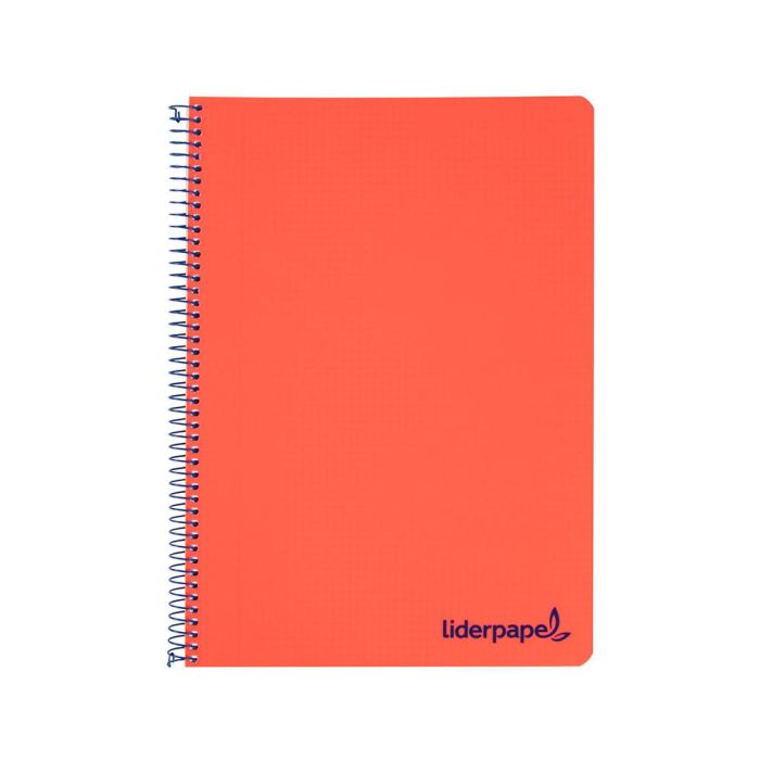 Cuaderno Espiral Liderpapel A5 Micro Wonder Tapa Plastico 120H 90 gr Cuadro 5 mm 5 Bandas 6 Taladros Color Rojo 1