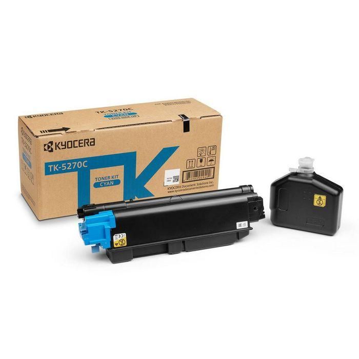 Kyocera TK-5270C Tóner Cyan Original, Rendimiento 6000 Páginas, Compatible con M6230cidn/M6630cidn/P6230cdn