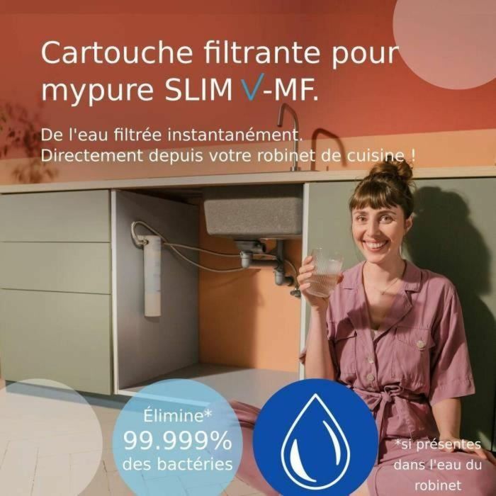 Cartucho filtrante - BRITA - Mypure SLIM V-MF - 8000 L de agua filtrada / 12 meses - 3 niveles de filtración 5 Cartucho filtrante - BRITA - Mypure SLIM V-MF - 8000 L de agua filtrada / 12 meses - 3 niveles de filtración 5