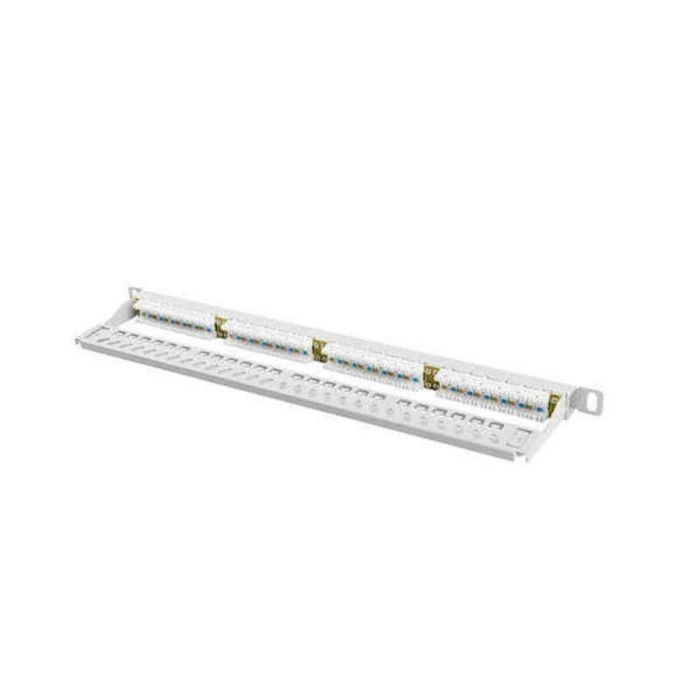 Lanberg PPU6-0024-S Panel de Parcheo 0.5U de Metal, Color Gris, 440mm Ancho x 22.2mm Alto x 99mm Profundo
