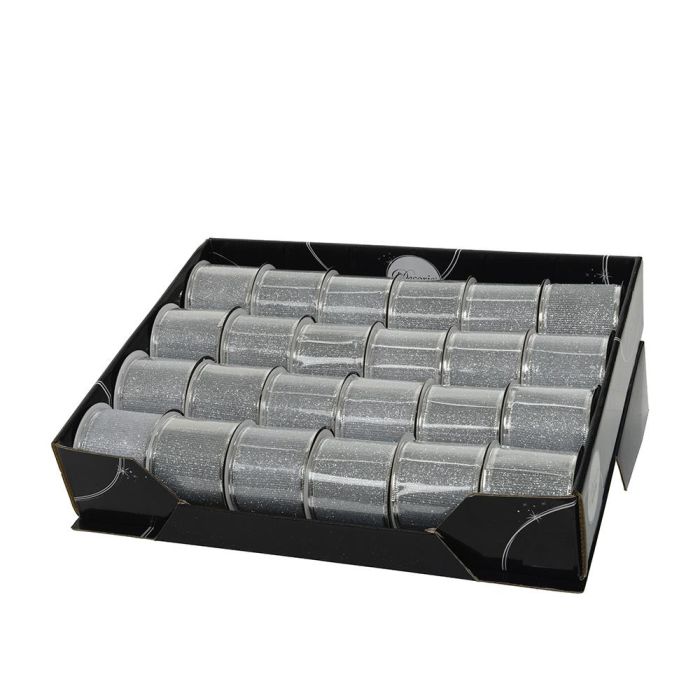 Decoris Lazo Decorativo Purpurina Plata 6,3 x 270 cm 1