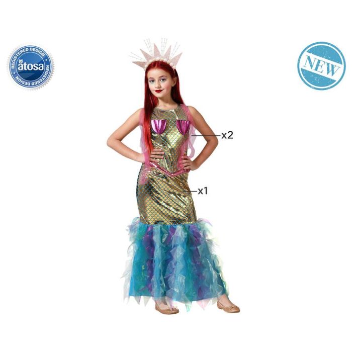 Disfraz Sirena Multicolor Vestido Niña 3-4 Años Disfraz Sirena Multicolor Vestido Niña 3-4 Años