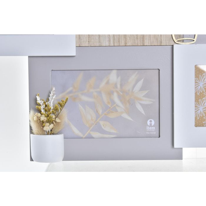 DKD Home Decor Marco Multifoto Urban Colección Nice Day con Acabado Natural en MDF y Cristal Marrón Blanco 39x46x3 cm - Pack 2 Unidades 2 DKD Home Decor Marco Multifoto Urban Colección Nice Day con Acabado Natural en MDF y Cristal Marrón Blanco 39x46x3 cm - Pack 2 Unidades 2