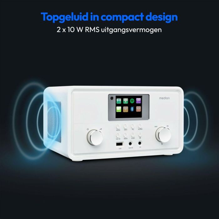 Medion MED1717434079310 Radio por Internet DAB+ Bluetooth 2 x 10 W RMS Blanco 9 Medion MED1717434079310 Radio por Internet DAB+ Bluetooth 2 x 10 W RMS Blanco 9