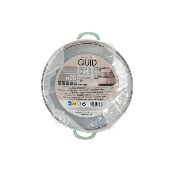 Quid Cacerola Acero Esmaltado Cocco 20 cm Verde Antiadherente, Asas Baquelita, Apta Vitrocerámica, Gas, Eléctrico, Lavavajillas 1