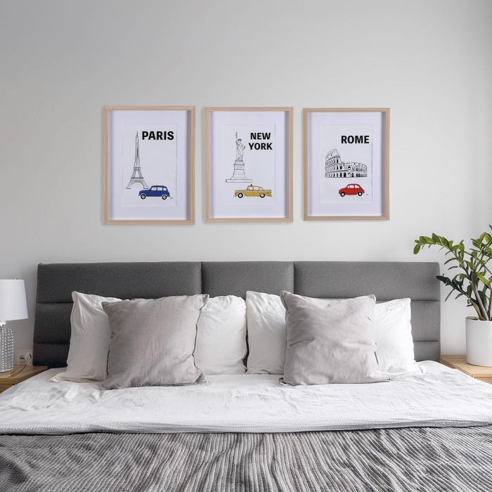 Poster Paris Enmarcado En Madera 30 X 40 Versa (2 Unidades) 1 Poster Paris Enmarcado En Madera 30 X 40 Versa (2 Unidades) 1