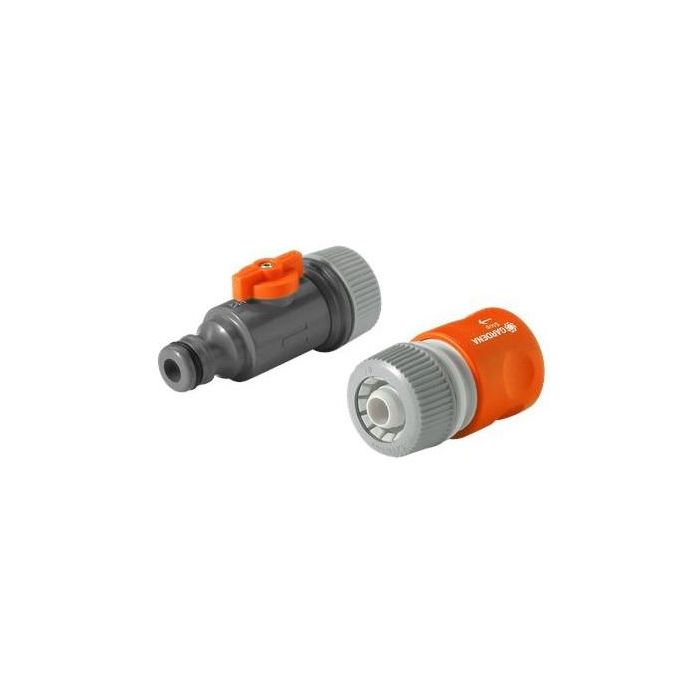 Gardena Set de Conexión Perl-Regner 1968, 1969, 1987, 1989-20 para Acople de Grifo Naranja/Gris (2 Piezas)