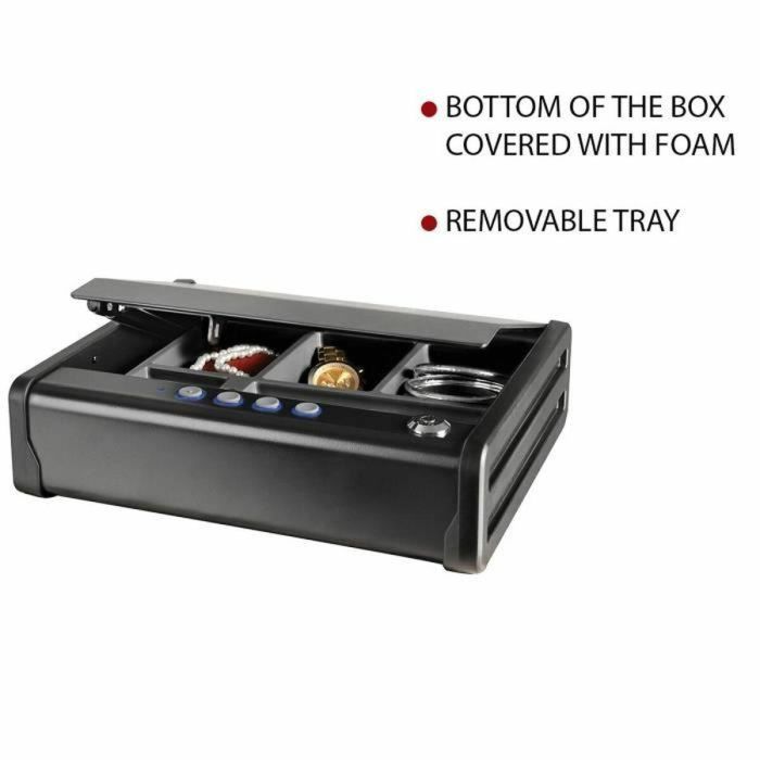 Master Lock Caja fuerte compacta de alta seguridad, apertura dual: código electrónico y llave, Acero 2.3 L