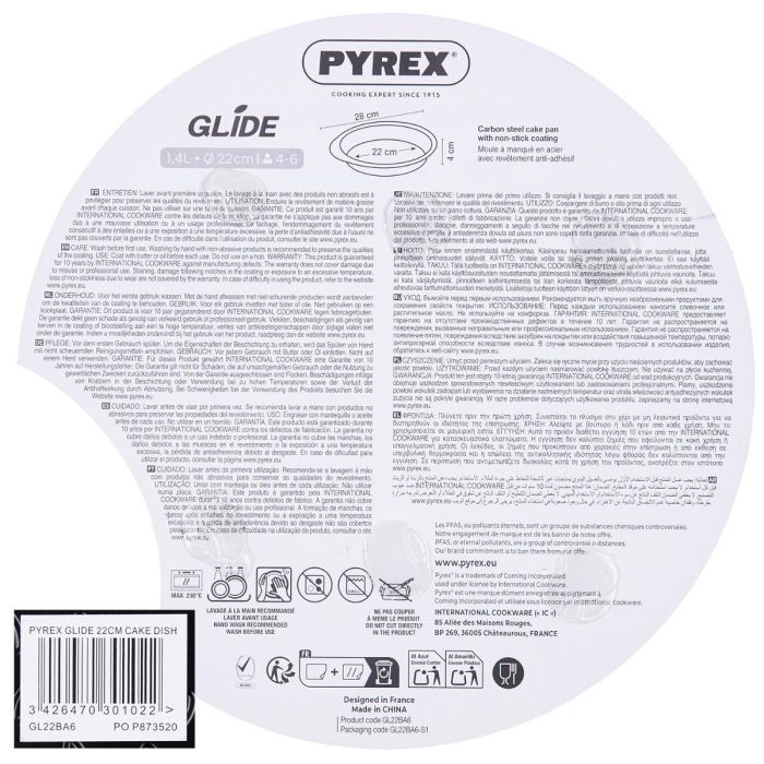 Molde Tarta Hondo Horno Acero Glide Pyrex® 22 cm 2 Molde Tarta Hondo Horno Acero Glide Pyrex® 22 cm 2