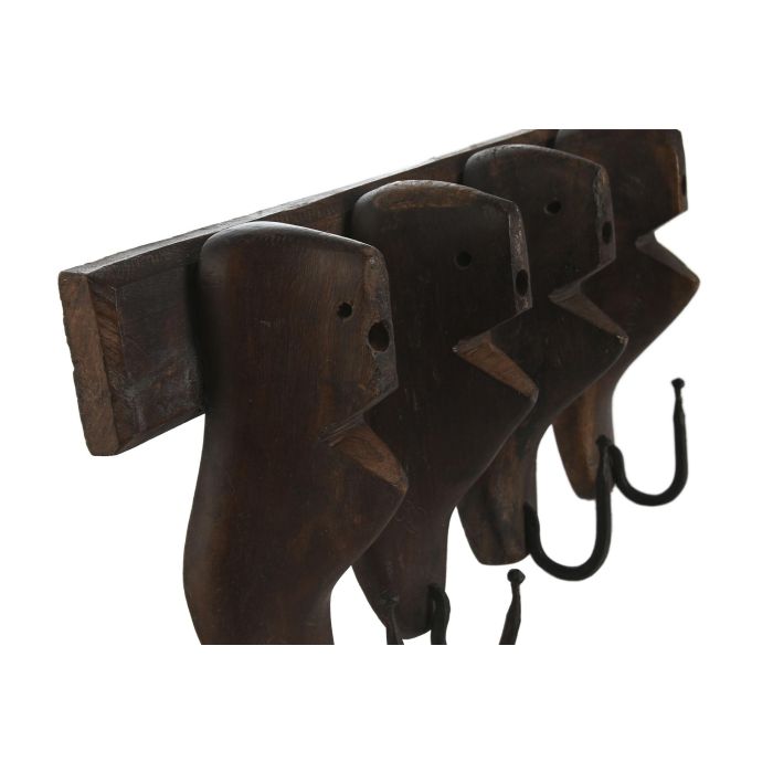 Perchero Pared Item Home DKD Home Decor Marron Oscuro 12 x 28 x 54 cm (2 Unidades) 1