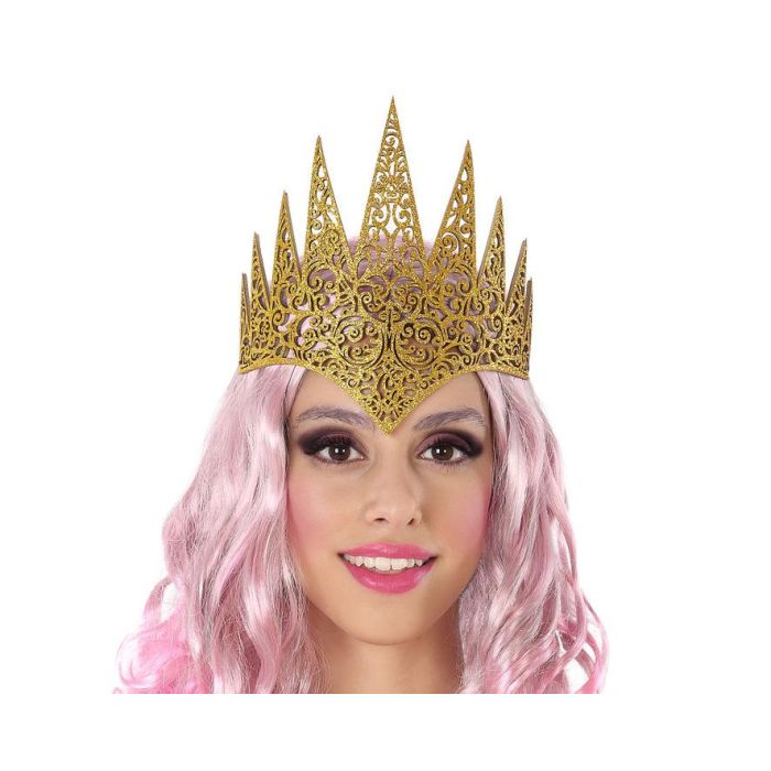 Corona Alta Dorada Brillante para Princesa o Reina Fantástica - Accesorio de Cuento para Fiestas Infantiles y Teatro 0 Corona Alta Dorada Brillante para Princesa o Reina Fantástica - Accesorio de Cuento para Fiestas Infantiles y Teatro 0