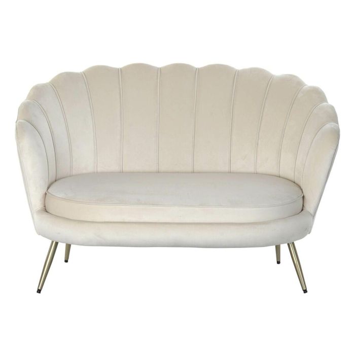 DKD Home Decor Sofá Glam de Salón Colección Layn blue - Diseño Moderno en Crema, Poliéster y Metal - Medidas 130 x 77 x 83 cm DKD Home Decor Sofá Glam de Salón Colección Layn blue - Diseño Moderno en Crema, Poliéster y Metal - Medidas 130 x 77 x 83 cm
