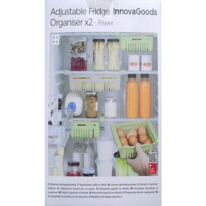 Organizador Ajustable para Nevera Friwer InnovaGoods 2 Unidades 9 Organizador Ajustable para Nevera Friwer InnovaGoods 2 Unidades 9
