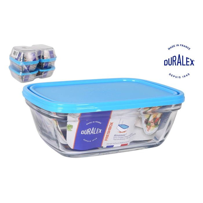 Duralex Fiambrera Rectangular 1.7L Tapa Azul Freshbox (6 Unidades) Duralex Fiambrera Rectangular 1.7L Tapa Azul Freshbox (6 Unidades)