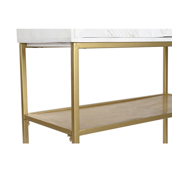Aparador DKD Home Decor Blanco Dorado Metal Madera de mango 91 x 44 x 152 cm 3