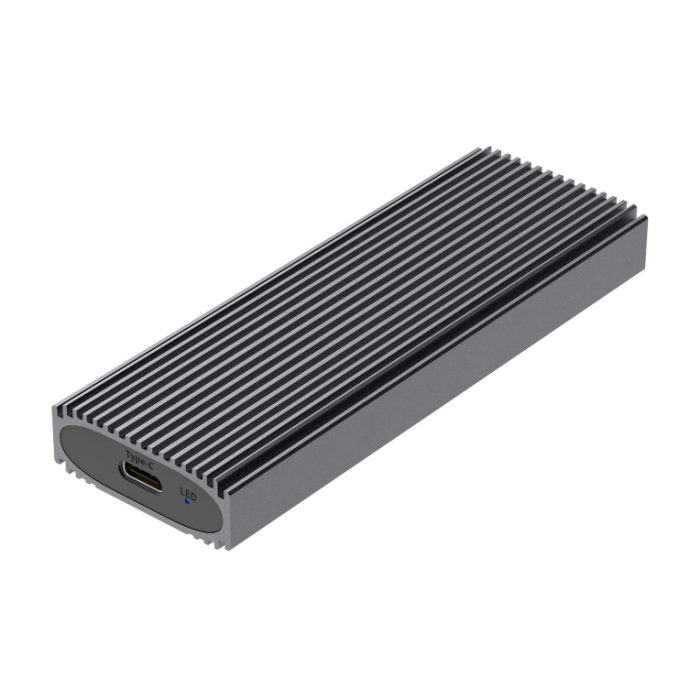 Aisens ASM2-023GR Caja Externa para SSD M.2 NVMe USB 3.2 Gen2 10Gbps sin Tornillos, Aluminio Gris. Solo NVMe, No SATA