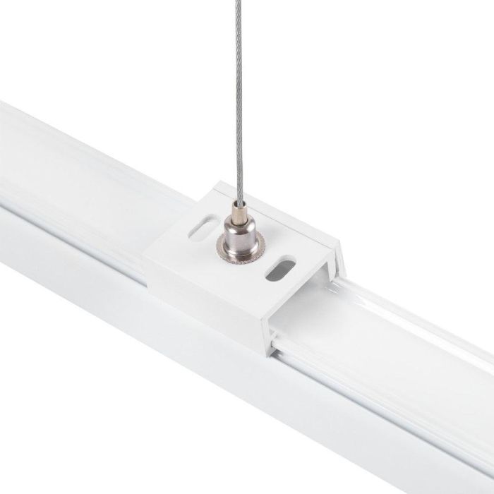 Kit de Suspensión para Carril Trifásico Blanco 1 Metro con Cable de Acero y Enganches, Permite Altura Regulable [HO-SUS-T-B] 1