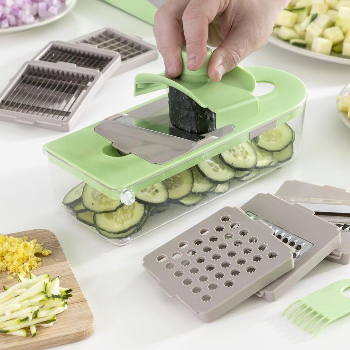 Cortador de Verduras, Rallador y Mandolina con Recetas y Accesorios 7 en 1 Choppie Expert InnovaGoods 9 Cortador de Verduras, Rallador y Mandolina con Recetas y Accesorios 7 en 1 Choppie Expert InnovaGoods 9