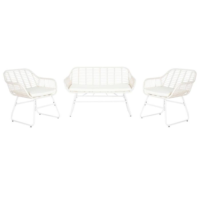 Sofa Terraza Y Jardin DKD Home Decor Blanco Blanco 74 x 84 x 124 cm Set de 4 5