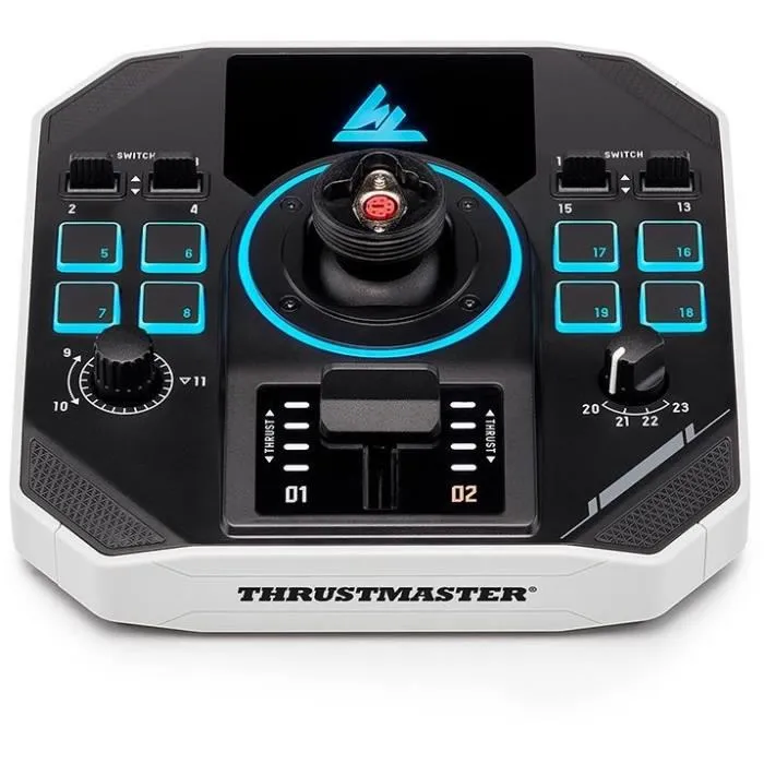 Thrustmaster Sol-R 1 Flightstick Joystick Espacial, 44 Botones, Tecnología HEART de 16 bits, Ambidiestro con Base 2