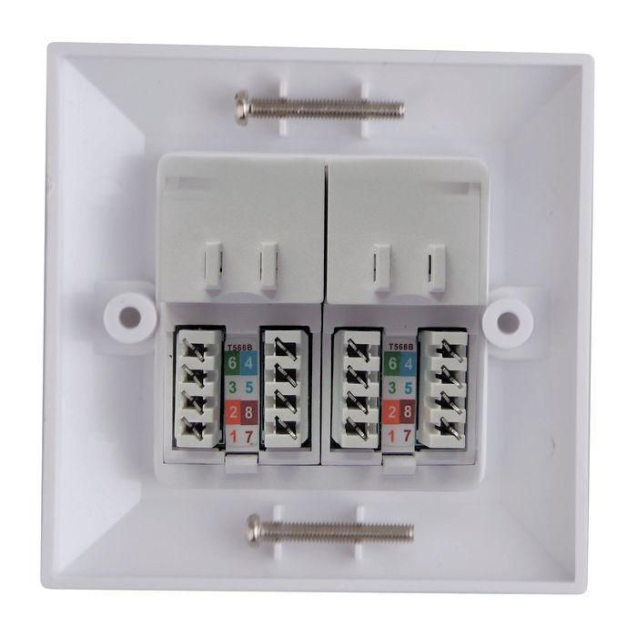 Lanview CAT6 Faceplate Dual Gang UK Type 86*86mm 1 Lanview CAT6 Faceplate Dual Gang UK Type 86*86mm 1