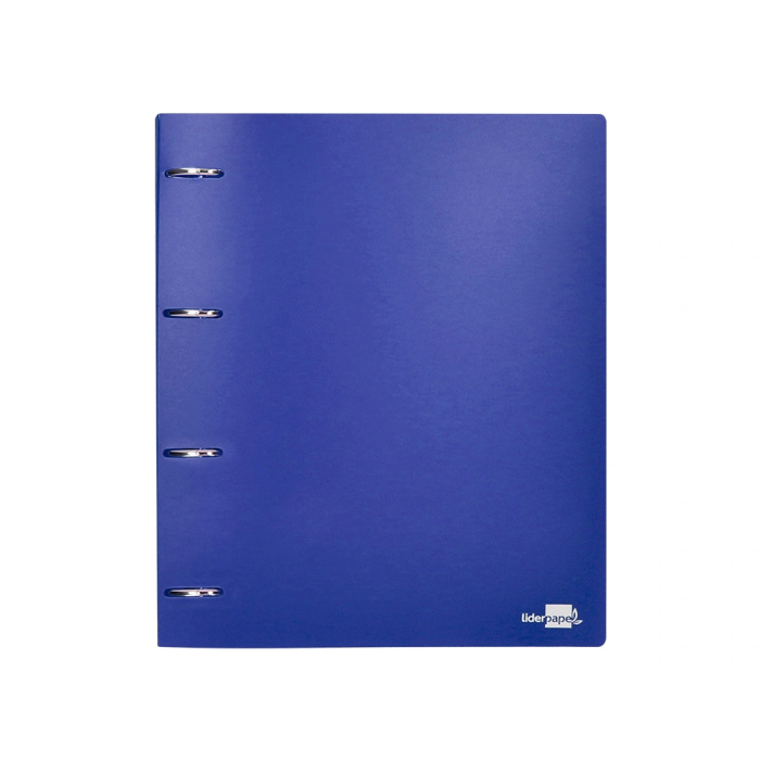 Liderpapel Carpeta 4 Anillas 40 mm Polipropileno Din A4 Azul Translucido 1